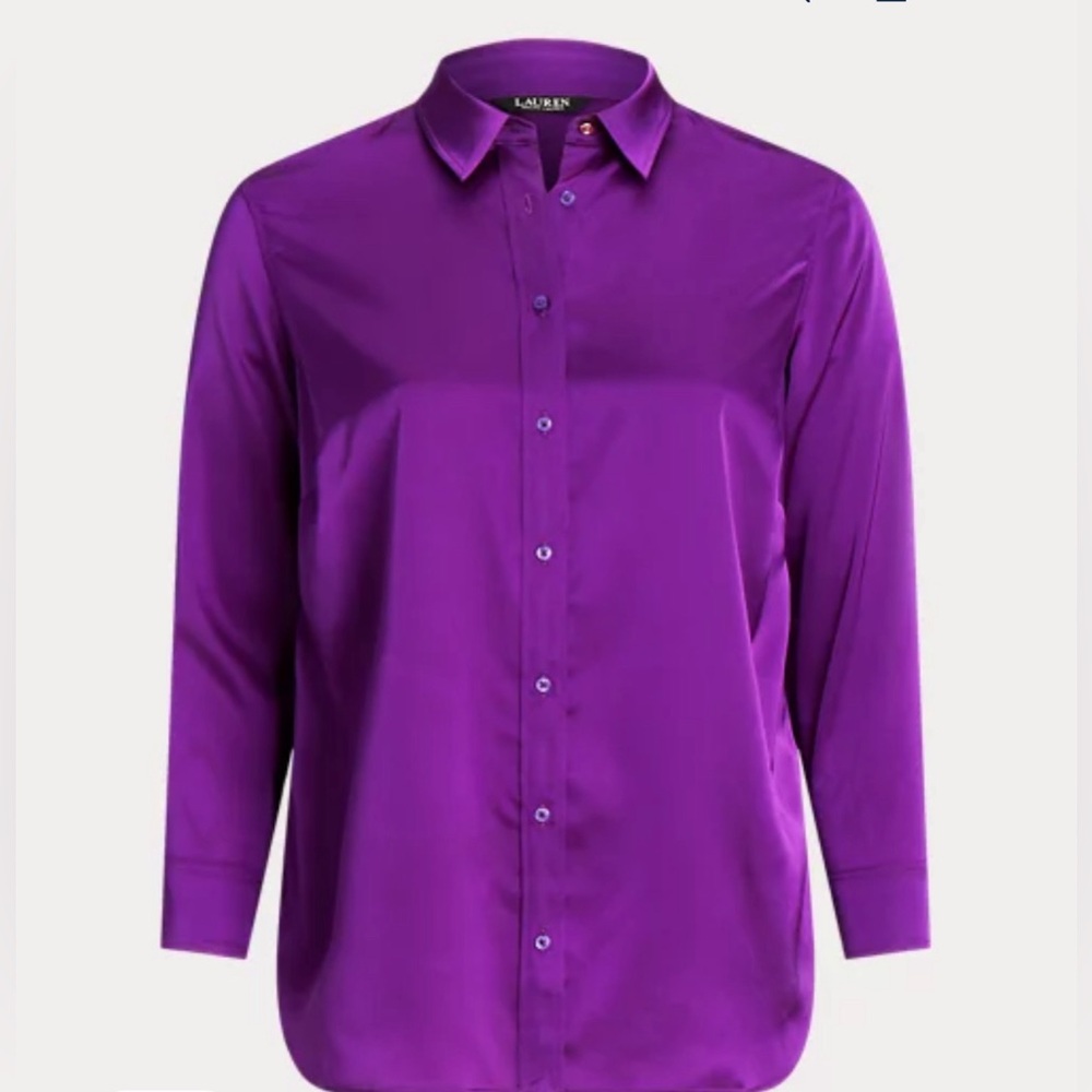 Ralph Lauren Classic Fit Satin Charmeuse Shirt NWT 1X